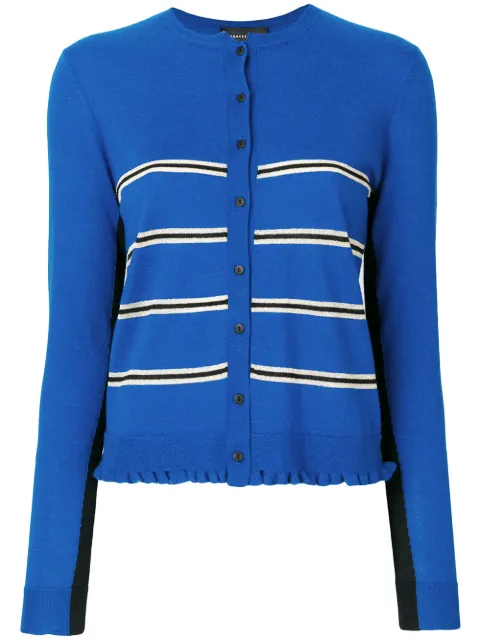 Cashmere In Love Capucine cropped striped cardigan Blue CAPUCINE