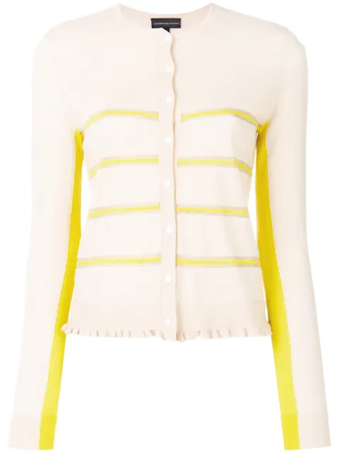 Cashmere In Love Capucine cropped striped cardigan Neutrals CAPUCINE