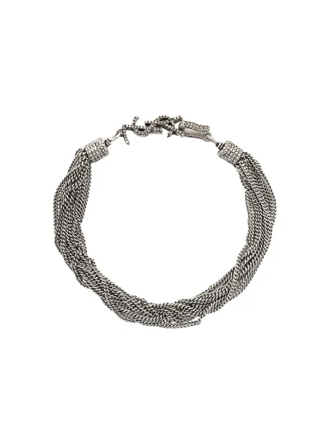 Saint Laurent Loulou twisted chains bracelet Metallic 506029Y1614