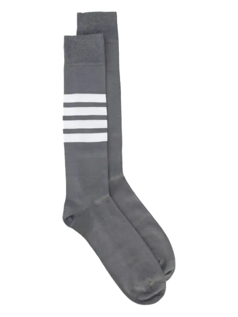 Thom Browne cotton 4-Bar over-the-calf socks Grey MAS022B01690