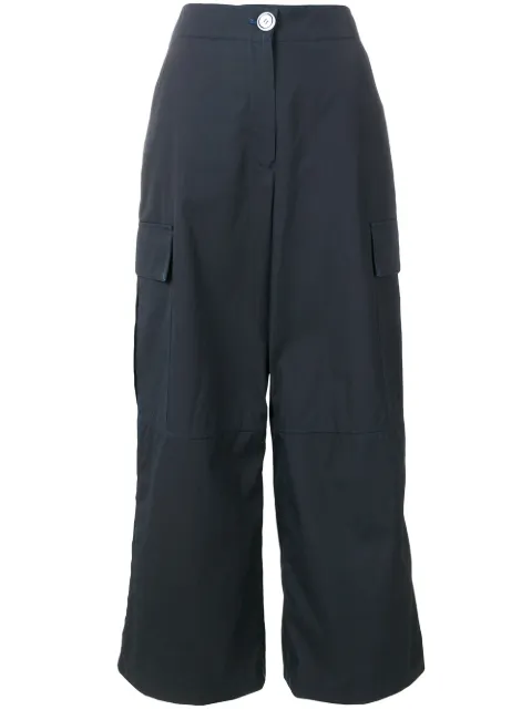 Walk Of Shame cargo pocket palazzo trousers Blue P005PS18