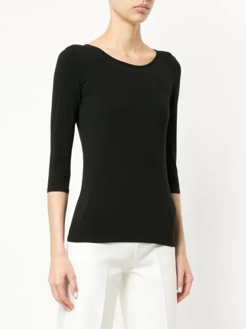 MARCCAIN three-quarter sleeve T-shirt Black E4812J03