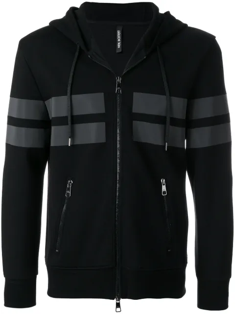 Neil Barrett panelled hoodie Black BJS358NG540C01