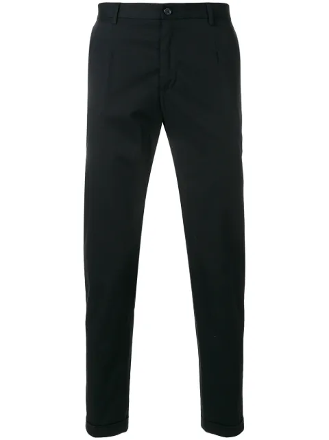 Dolce & Gabbana logo-tag chinos Black GY6FETFUFIS