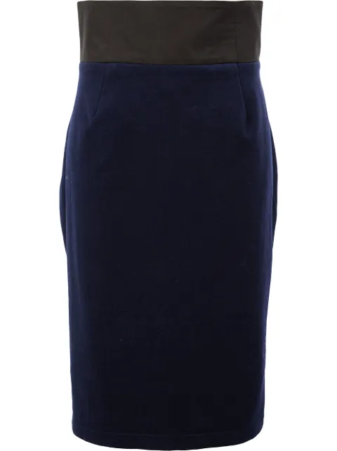 Aganovich fitted high-waist skirt Blue TS21
