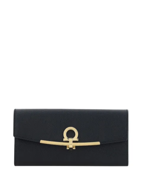 Ferragamo Gancini continental wallet Black 683312