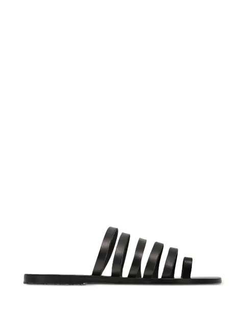 Ancient Greek Sandals Niki leather sandals Black NIKIVACHETTA