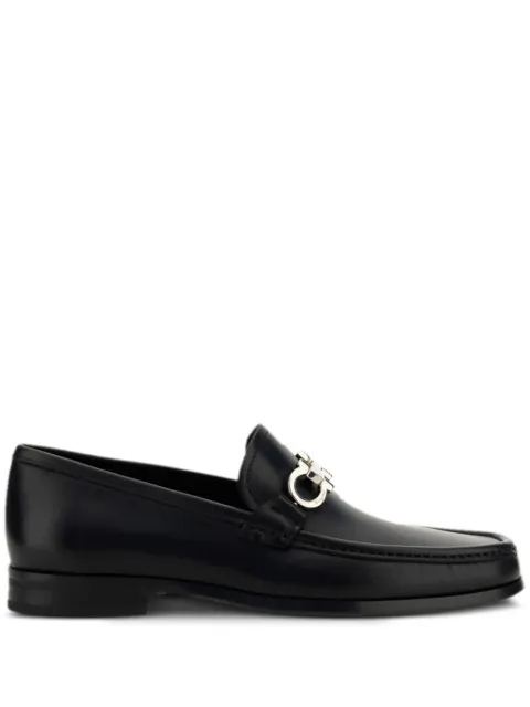 Ferragamo moccasins with Gancini reversible ornament Black 686084