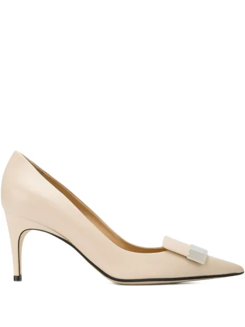 Sergio Rossi SR1 75mm leather pumps Neutrals A78950MAGN05