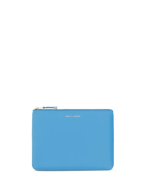 Comme Des Garçons Wallet logo-print leather pouch Blue SA5100