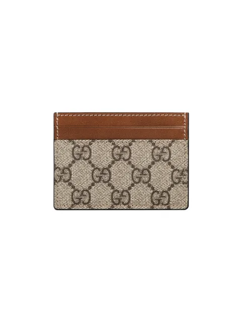 Gucci GG Supreme card case Brown 233166KLQH0