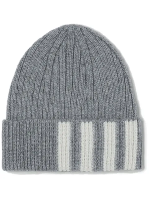Thom Browne cashmere 4-Bar cuff beanie Grey MKH009A00011