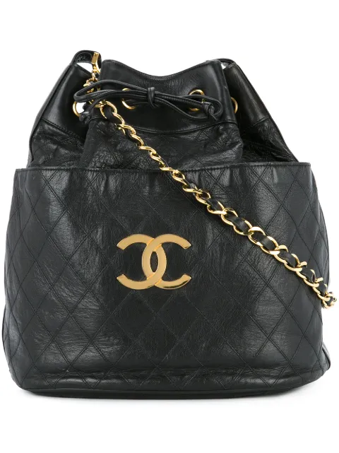 CHANEL Pre-Owned drawstring quilted chain shoulder bag Black 1073231