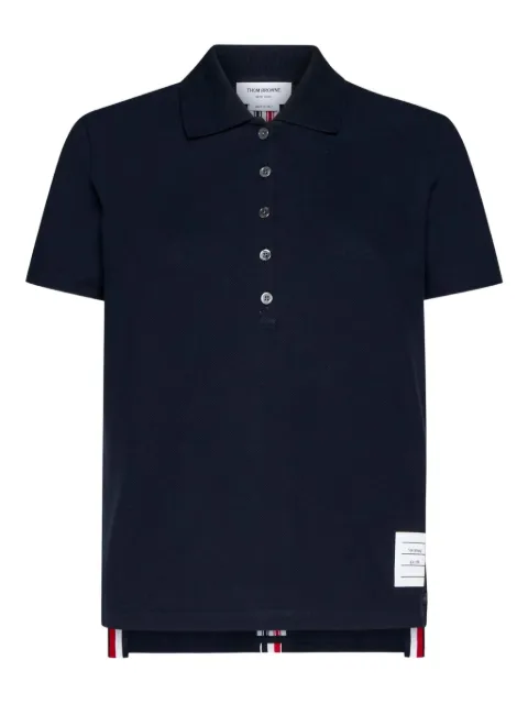 Thom Browne pique RWB stripe relaxed fit polo Blue FJP014A00050