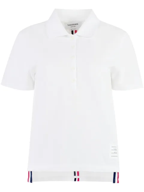 Thom Browne piqué RWB stripe relaxed fit polo shirt White FJP014A00050