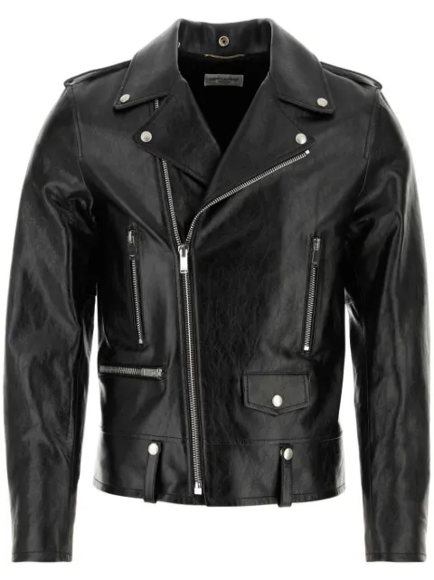 Saint Laurent leather zipped biker jacket Black 484284YC2NI