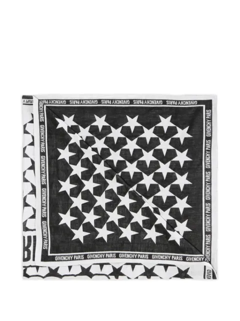 Givenchy star-print logo-trim scarf Black BP00041085