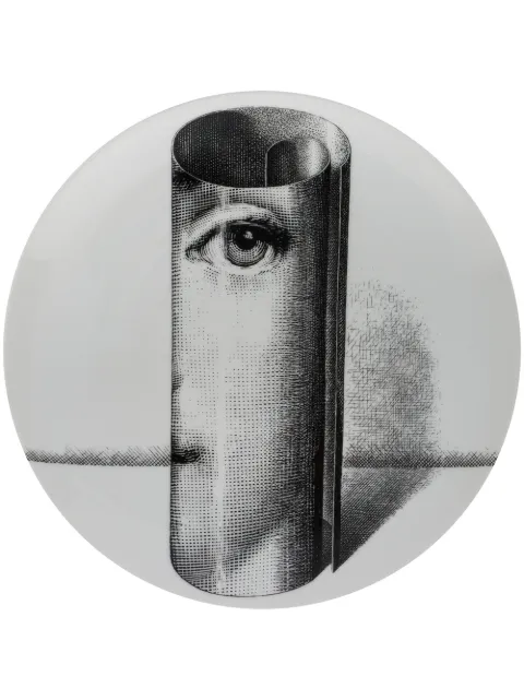 Fornasetti scroll cameo plate White PTVX199