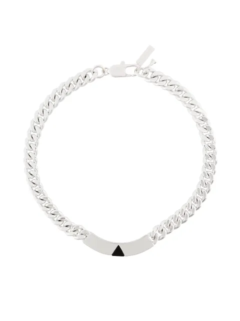 Coup De Coeur Pyramid Tag collar necklace Metallic SILVERONYXPYRAMIDTAGCOLLAR