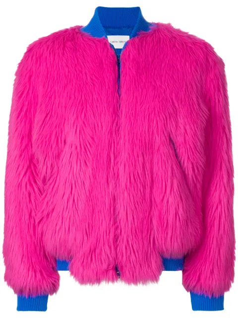 Alberta Ferretti faux-fur bomber jacket Pink V06131686