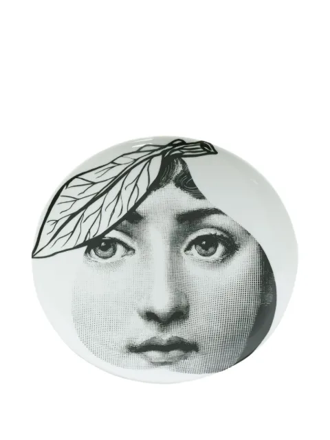 Fornasetti pear-shaped face print plate White PTV024X