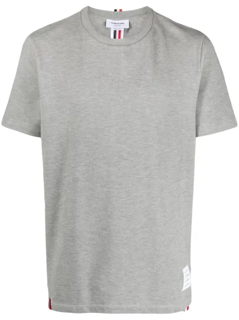 Thom Browne RWB-stripe piqué T-shirt Grey MJS056A00050