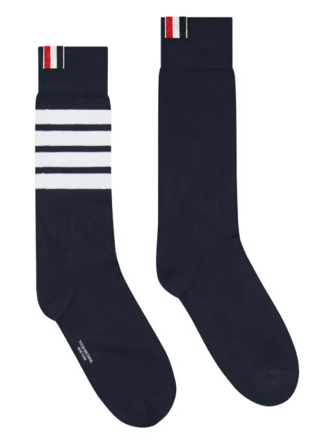 Thom Browne cotton 4-bar mid calf socks Black FAS020B01690