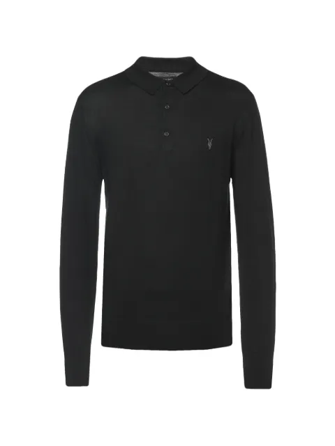 AllSaints Mode long-sleeved polo shirt Black M085KB