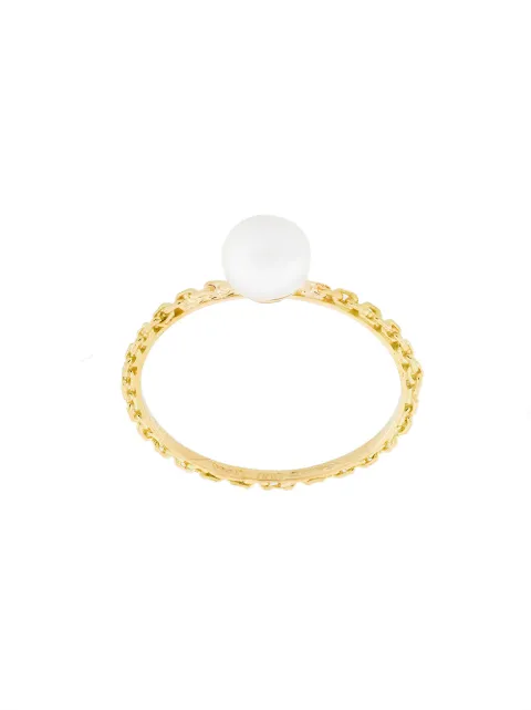 Wouters & Hendrix Gold 18kt yellow gold pearl and chain ring Gold R164YG
