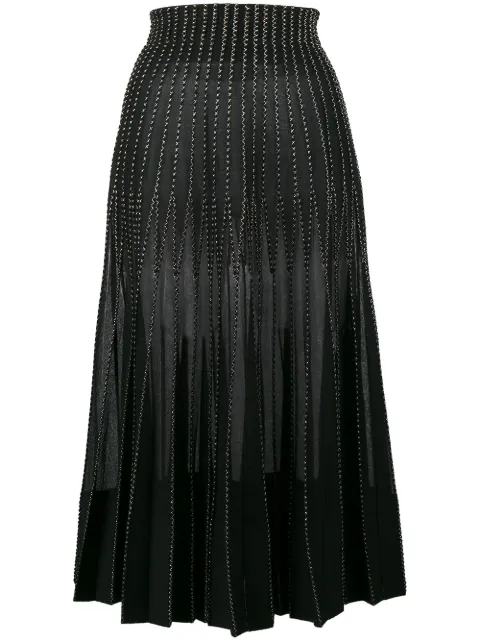 Alexander McQueen embroidered A-line midi skirt Black 493379Q1WHF