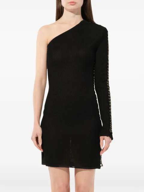 Balmain one-shoulder slim dress Black 113665934M