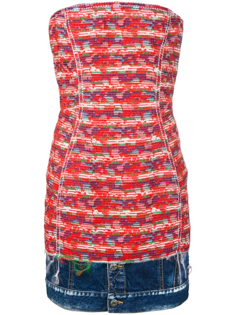 DSQUARED2 fitted dress with denim hem Red S75CU0695S48422