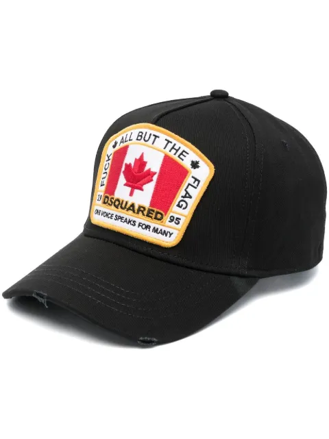 DSQUARED2 distressed logo-patch baseball cap Black BCM401105C00001