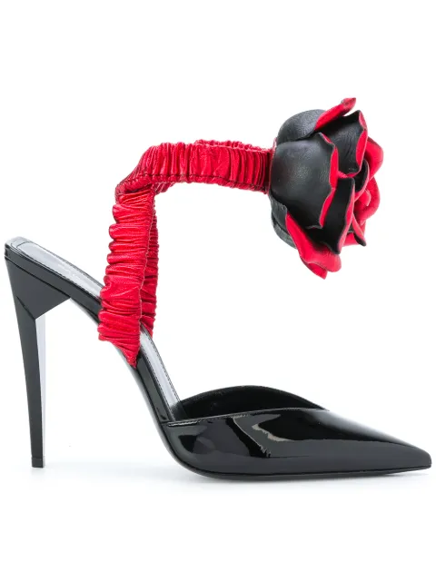 Saint Laurent Freja rose-detail pumps Black 492924D6CD0
