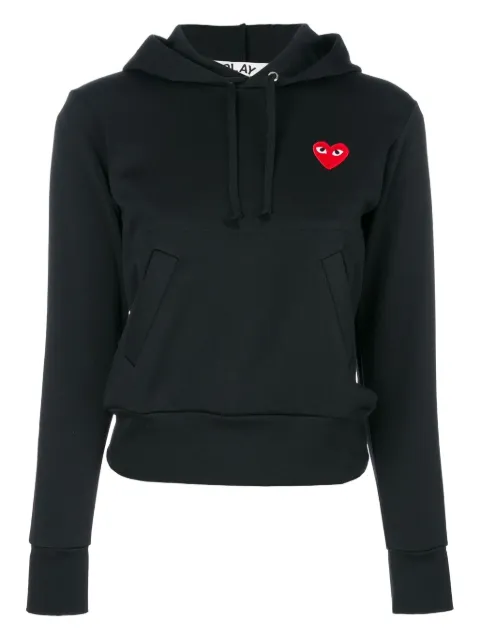 Comme Des Garçons Play heart-patch drawstring hoodie Black P1T173
