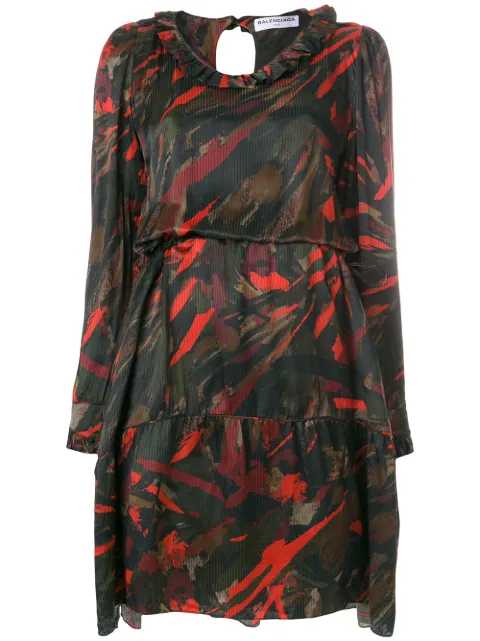 Balenciaga Hybrid V-neck Dress Multicolour 492315TXA62