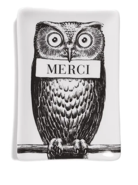 Fornasetti Civetta ashtray Black P37X200