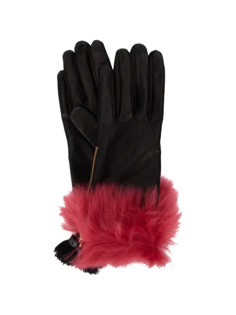 Prada fur-trim gloves Black 1GG060QKK