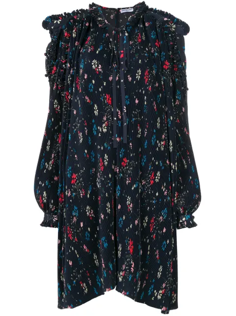 Balenciaga Semi Fitted Flou Dress Blue 492305TXA88