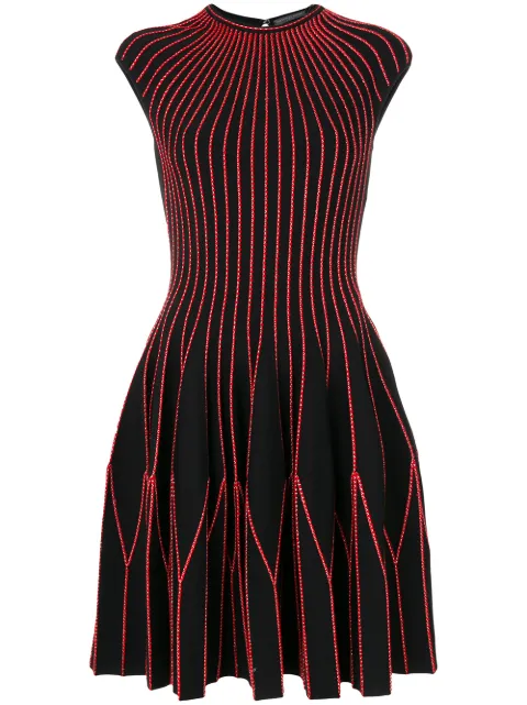 Alexander McQueen capped-sleeve knitted dress Black 493380Q1WHG