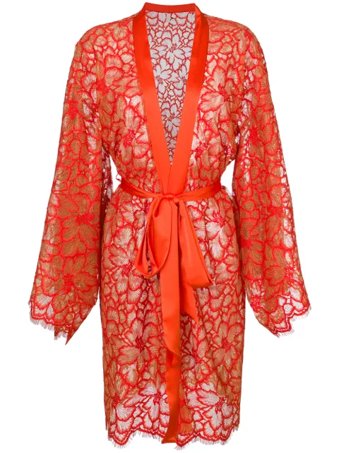 Dolci Follie scalloped lace slip gown Yellow ORANGEKIMONO