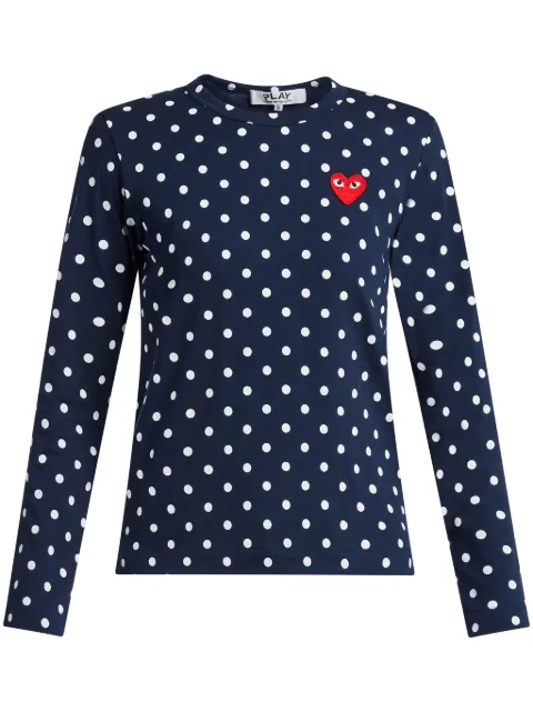 Comme Des Garçons Play polka dot heart logo T-shirt Blue P1T165