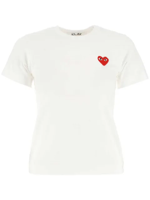 Comme Des Garçons Play heart-patch cotton T-shirt White P1T107C