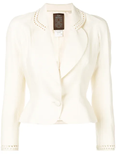 John Galliano Pre-Owned cut-out detail fitted blazer Neutrals GAL091