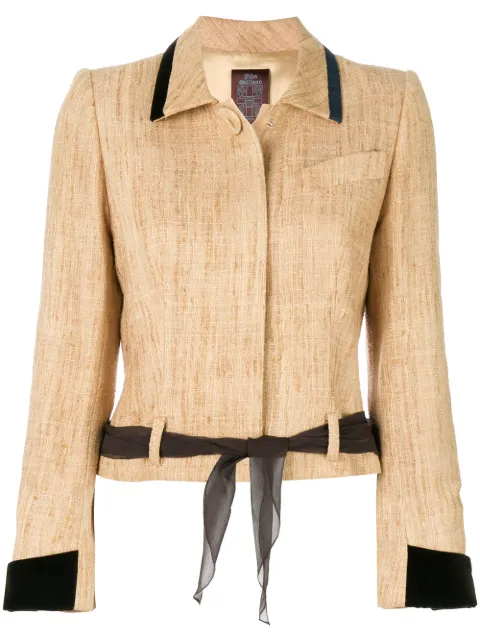 John Galliano Pre-Owned tied waist jacket Neutrals GAL004A
