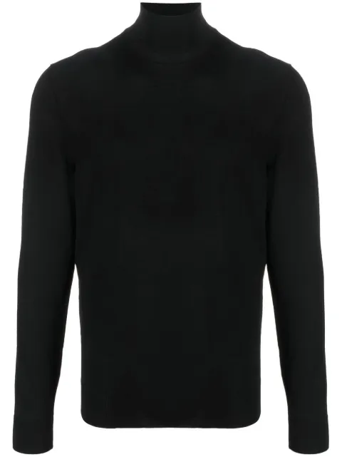 Drumohr fine-knit roll neck sweater Black D0D104