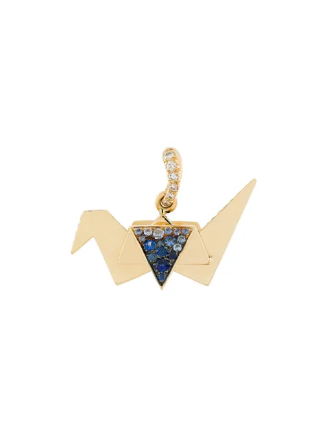 Aurelie Bidermann Origami sapphire and diamond pendant Metallic ORIPD01GV18