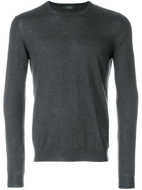 Zanone classic knitted sweater Grey 811902ZK115