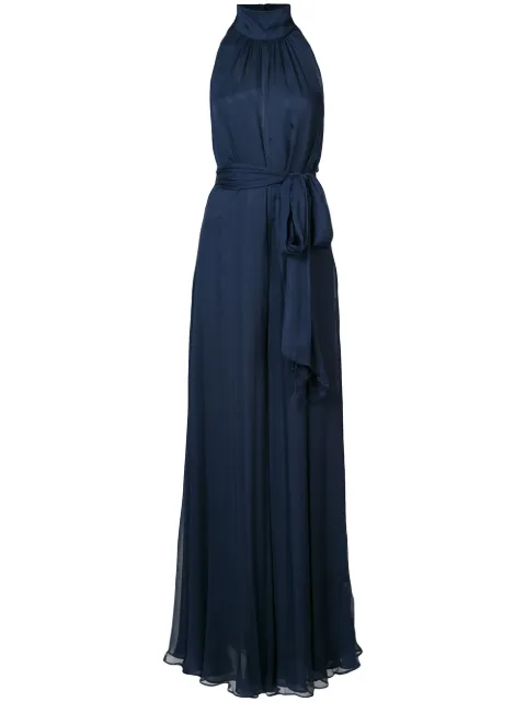 VOZ tie waist draped jumpsuit Blue VD07