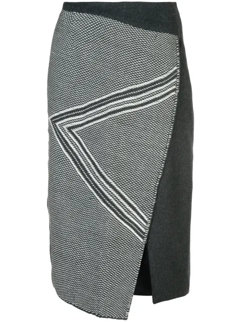 VOZ asymmetric pattern skirt Grey VB07